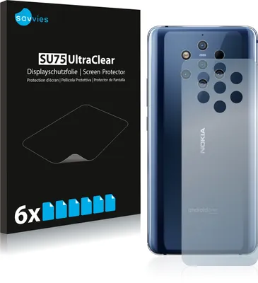 Produktbild von 6x Savvies Schutzfolie für Nokia 9 PureView (Rückseite) Folie Klar