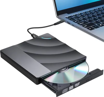 Produktbild von Externes CD DVD Laufwerk, WELIKERA Tragbarer DVD/CD Brenner mit USB 3.0 und Type-C, DVD Brenner Plug and Play für Laptop, Desktop Mac, iOS, Windows 11/10/8/7 / XP/Linux