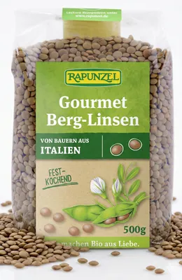 Zdjęcie produktu dla Rapunzel 702130, 500 g, Soczewica, Niemcy, 304 kcal, 1280 kJ, 23,4 g
