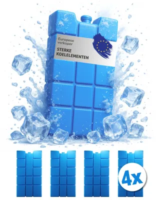 Imagen del producto de Juego de acumuladores de frío, 4 unidades, 200 ml, acumuladores de frío azules para neveras portátiles o bolsas térmicas