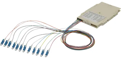 Produktbild von DIGITUS Spleißkassette mit 12 Pigtails, vormontiert, LC (APC), OS2