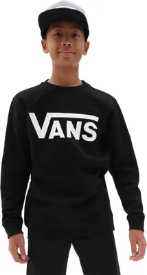 Obrázek produktu pro Vans Classic Crew Fleece, Dětský, Muži, Mikina, Černá, Bílá, Kulatý límec, Dlouhý rukáv