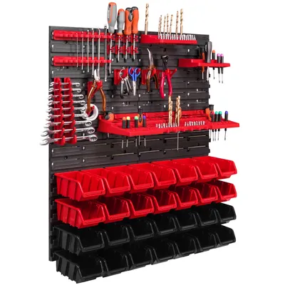 Obrázek produktu pro 28 Stohovací boxy Nástěnné regály na nářadí Dílenské regály na nářadí 78x78cm Nástěnné regály na nářadí Skladovací systém Hromadné regály Vizuální úložné boxy Extra silné nástěnné panely Regály Rozšiřitelné dílenské regály Re