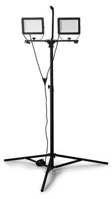 Image de MINOS : 2 Spots LED sur Trépied, 2 x 100W, 17 000 Lumen, câble 3m, IP65. Noir - VELAMP - ST755NG