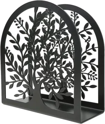 Image de Porte-serviettes en acier avec motif de feuilles pour la cuisine et le restaurant