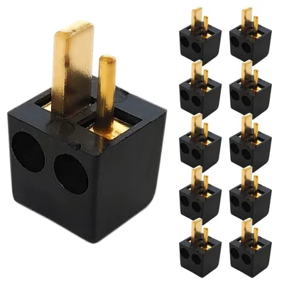 Produktbild von 10x Lautsprecherstecker MiniDIN gewinkelt Schwarz Gold schraubbar Boxenstecker