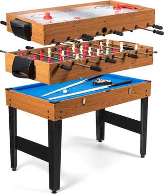 Produktbild von COSTWAY 3 in 1 Spieltisch, Tischkicker mit Tischfußball, Billard & Airhockey, Multifunktionstisch mit Metallrahmen & Zubehör, Kickertsich