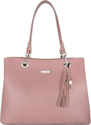 Productafbeelding van Unyqoos® Grote dameshandtas van zacht Polyurethanleer, tote bag met 25 cm handgrepen, 3 compartimenten en veel zakken, 36 x 26 x 13 cm, roze