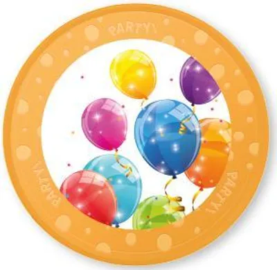 Image de Assiette en plastique réutilisable BALLONS 21cm