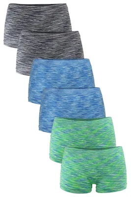 Produktbild von Fabio Farini - 6 Stück Damen Hipster Boxershorts - Frauen Unterhosen Slip Set Seamless angenehmes Tragegefühl ohne Seitliche Nähte
