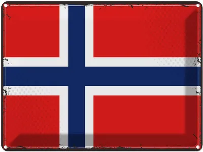 Produktbild von vianmo Blechschild 30x40 cm Norwegens Retro Norway Flagge Fahne Wappen