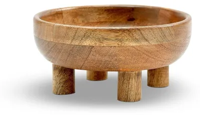 Produktbild von Deko-Schale - Ø 18 cm - Braun - Mangoholz - mit Standfüßen