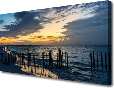 Produktbild von Tulup Leinwand-Bilder 100x50 Wandbild Canvas Kunstdruck Meer Strand Landschaft