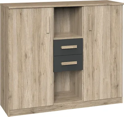 Produktbild von Highboard Kommode in Eiche mit graphit CANTON-43