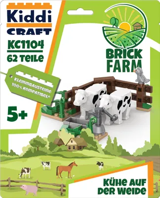 Produktbild von Klemmbaustein-Set Kühe auf der Weide mit Tieren für Kinder