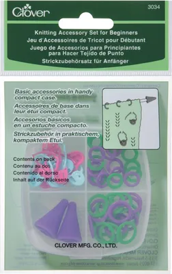 Produktbild von Clover Strickzubehörset für Anfänger in einem kompakten Kunststoffetui - 3034