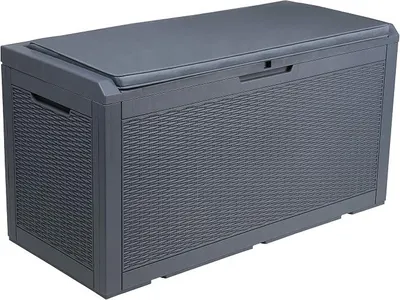 Produktbild von 380 Liter Groß Gartenbox, Wasserdicht Garten Auflagenbox, Abschließbarem Outdoor kissenbox Wetterfest Garten Aufbewahrungsbox für Gartengeräten Poolzubehör Spielzeug, Dunkelgrau | Outdoor-Kissen, Gartengeräte und Poolzubehör, wasserdicht, abschließbar (dunkelgrau)