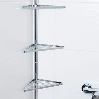 Produktbild von HI Teleskop-Badregal (145 - 250 cm) verchromt 33252