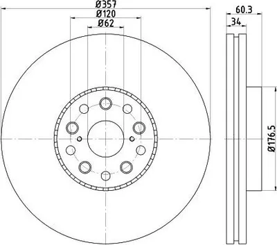 Produktbild von TEXTAR PRO Bremsscheibe Vorne Links für LEXUS LS (UVF4, USF4) 357mm 92224203