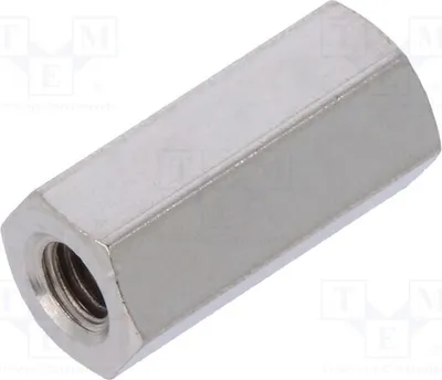 Produktbild von 10x Distanzmuffe mit Gewinde sechskant Innengew: M3 12mm Messing 114X12 Distanzele