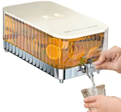 Productafbeelding van Ibenzoa® Koelkastwaterdispenser, 5,3 liter – BPA-vrij, geschikt voor contact met voedsel (PC & ABS), lekvrije afdichting en brede opening voor ijs en fruit