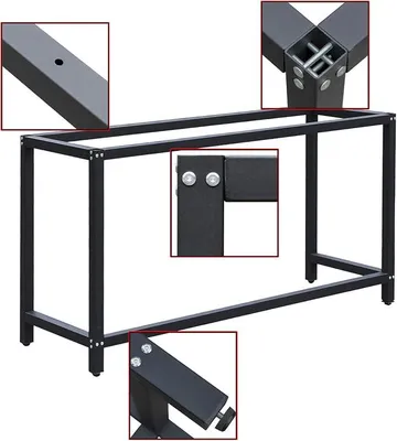 Imagen del producto de Silecomplaza, estructura para banco de trabajo, 125 x 50 x 80 cm. Estructura de mesa con capacidad de carga de hasta 250 kg. Base para banco de trabajo con patas ajustables en altura hasta 83,5 cm