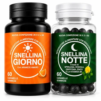 Productafbeelding van Snellina Dag & Nacht – Voedingssupplement met Plantenextracten, Griffonia, Rhodiola, Zink en Vitamine B6 – 120 Gummies