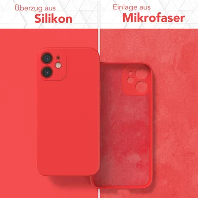Produktbild von EAZY CASE - TPU Hülle für Apple iPhone 12 Mini, TPU Case stoßfeste Handyhülle, weiches Cover mit Kameraschutz, Silikonhülle in Rot
