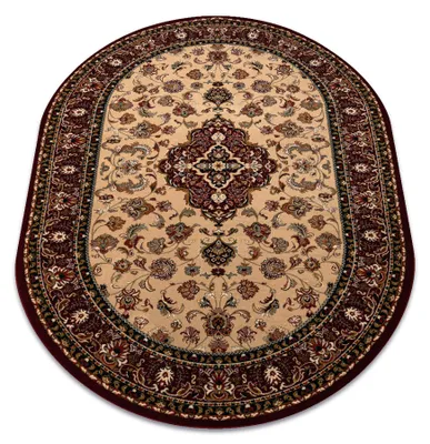 Image de Tapis en laine OMEGA ovale ORION Rosace rubis clair 2 rouge 170x235 cm