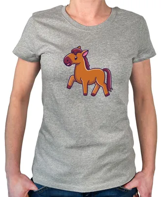 Produktbild von Huuraa Damen T-Shirt Pferd Comic XS Sport Grey Bio Baumwolle Fairtrade Damenshirt Geschenkidee