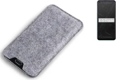 Produktbild von K-S-Trade Filz Handyhülle kompatibel mit Oppo A72 Schutzhülle Filztasche Filz Tasche Case Sleeve Handy Hülle Filzhülle grau
