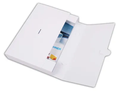 Produktbild von Sammelbox "M" mit Steckverschluss und Griff an der Oberseite 225x320x45 mm, Weiß