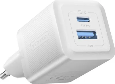 Produktbild von Vention 30W - Ladegerät mit GaN-Technologie  1x USB-A  1x USB-C (weiß)