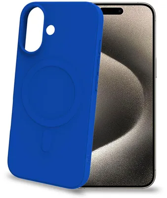 Image de Cromomag Coque en caoutchouc souple MagSafe compatible iPhone 16 Bleu