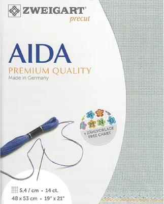 Obrázek produktu pro AIDA Zweigart předseknuté 14 ct. Star Aida 3706 barva 718 šedá, počítaná látka pro křížkový steh 48x53cm