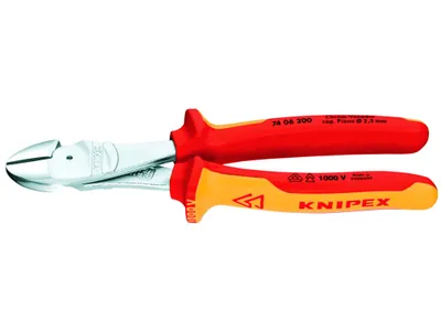 Produktbild von Knipex Seitenschneider-Kraft 180mm, VDE-, isoliert, verchromt, rot/gelb, 1 Stk.