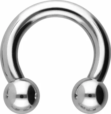 Produktbild von Ohrpiercing, Nasenpiercing, Septum Piercing Titan Hufeisenring Farbe: Silber + Kugelgröße: 8mm Innendurchmesser: 16mm + Stabstärke: 4mm