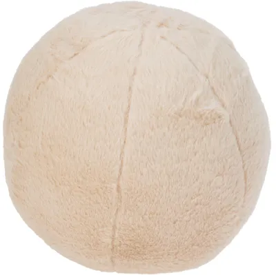 Image de Coussin décoratif en forme de boule, imitation fourrure, 24 cm, couleur beige, H&L