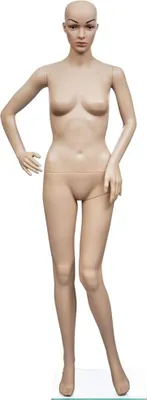 Produktbild von vidaXL Schaufensterpuppe Frau Modell B, Beige, aus umweltfreundlichem PE, mit Glas-Bodenplatte und Aluminium-Wadendorn für stabilen Stand. Konfektionsgröße 36-38, Schuhgröße 36-37, Körpergröße 175cm, Schulterbreite 40cm, Brustumfang 81cm, Taillenumfang 61cm, Hüftumfang 86cm. Kopf und Arme 360° drehbar, Gesicht 60° beweglich, 6-teilig, langlebig.