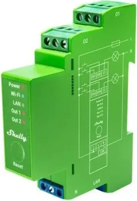 Produktbild von 2-kanałowy ściemniacz na szynę DIN Shelly Pro Dimmer 2 WiFi/Bluetooth
