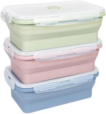 Produktbild von Kleine silikonene Boxen 550ml, 3er Set, für Kühlbox, Camping