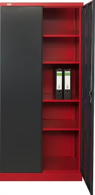 Produktbild von Stahlschrank Moskau rot-dunkelgrau