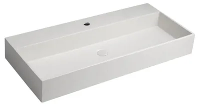 Zdjęcie produktu dla Sapho Quadrado - Umywalka nablatowa 960x440 mm, bez przelewu, otwór na baterię, biały piaskowiec AR467