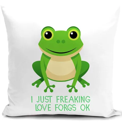Zdjęcie produktu dla Poszewka na poduszkę 40x40 cm, motyw żaba, dekoracja do sofy, sypialni, salonu