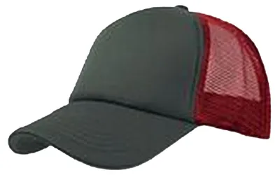 Image de Casquette de camionneur Atlantis Rapper à 5 panneaux LT892 (taille unique) (gris/rouge)