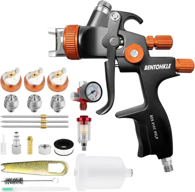Image de Pistolet HVLP 819C avec 3 buses et un réservoir de 600 ml