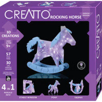Immagine prodotto di KOSMOS Creatto Schaukelpferd / Horse Friend, Bastelset, 3D-Puzzle, Nachtlicht, Leuchtfigur, Dekoration, Puzzle, 3669