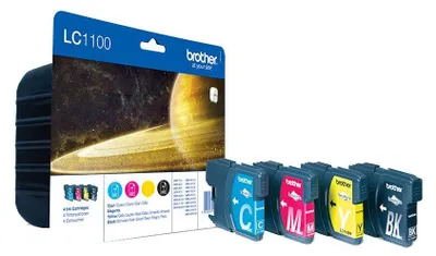 Produktbild von Brother LC1100VALBP, Schwarz, Cyan, Magenta, Gelb, 4 Stück(e), 450 Seiten, 325 Seiten, Multipack