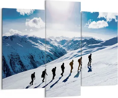 Produktbild von Bild auf Leinwand - Leinwandbild - 3 Teile - Berg Wanderung Gipfel - 130x100cm - Wand Bild - Wanddeko - Wandbilder - Leinwanddruck - Bilder - Wanddekoration - Leinwand bilder - CB130x100-4803