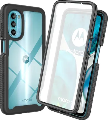 Produktbild von Moto G52 Hülle, TPU Bumper mit Eingebautem Displayschutz 360 Grad Komplettschutz Schutzhülle für Motorola Moto G52 Schwarz